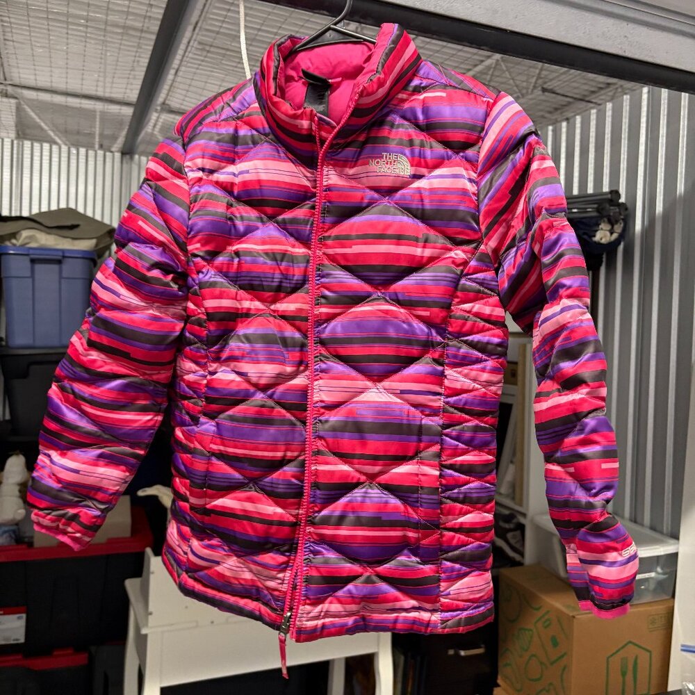 North Face Striped Winter Jacket